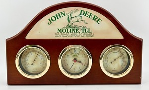 John Deere Quartz Wall Clock Thermometer Hygrometer Weather Station HB-1688