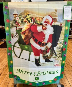 John Deere Merry Christmas Flag Collection in Edition 4229 with COA