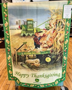 John Deere Happy Thanksgiving Flag in Limited Edition with COA