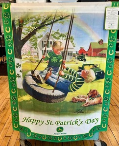 John Deere Happy St. Patricks Day Flag With COA