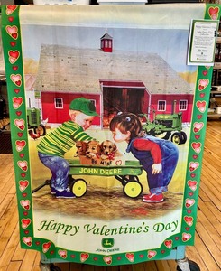 John Deere Happy Valentines Day Flag Collection Edition 037 with COA