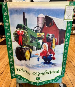 John Deere Winter Wonderland Flag With COA