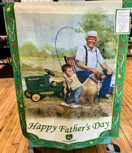 John Deere Happy Fathers Day Flag Collection Edition 0325 with COA