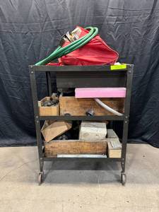 Metal Cart & Contents