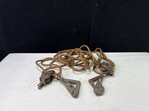 Vintage Rope Pulley Block Fence Stretcher