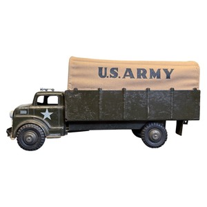 Marx Military Army Transport Truck w/ Soldiers & Canopy – Near Mint 17"