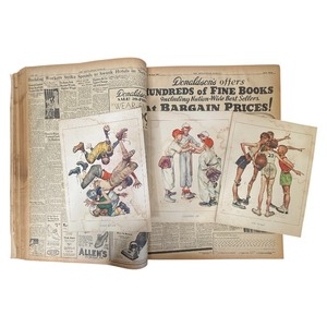 LARGE Bound Volume of Original Newspapers, March 115, 1936  Sports, Comics & World News