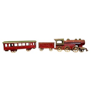 1918 Hill Climber Train Set  Engine, Coal Tender & Coach  All Original