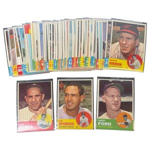 1963 Topps Baseball Partial Set Collection  55 Cards Including Berra, Ford, Robinson & More