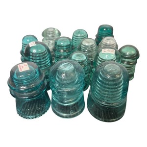 Collection of Vintage Glass Insulators  Including Scarce Examples