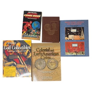 Collector Reference Book Lot  Coins, Comic Books, Golf & More