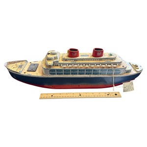 Vintage Cruise Liner Ocean Ship Toy – 23" Long