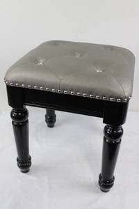 Tufted Storage Ottoman Stool With Nailhead Trim