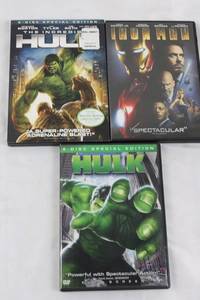 Hulk (2) & Iron Man DVD Movie Mixed Lot