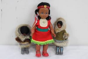 Doll Trio in Faux Fur Parkas