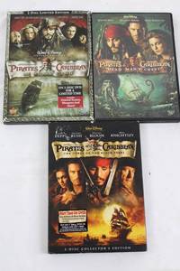 Pirates of the Caribbean 3-Movie DVD Set (Lot of 3)