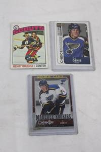 Henry Boucha & T.J. Oshie Hockey Cards Mixed Lot of 3