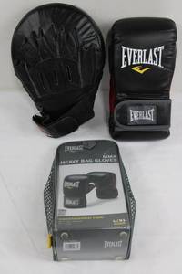 Everlast MMA Heavy Bag Gloves LXL & GTMA Focus Mitt Mixed Lot