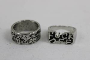 Insult Statement Rings Size 8.5-9 (Lot of 2)