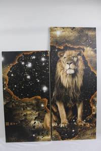 Lion Wall Art Panels (Set of 2)
