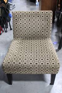 Upholstered Accent Chair With Square Pattern