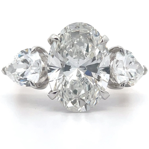 8.00 Carat Diamond Oval & Pear Three Stone Ring with EGL Report in 14k Two-Tone Gold $8,999 Retail VIDEO