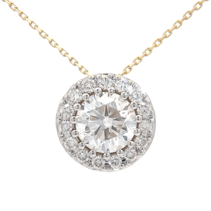 NEW 3.01 Carat Diamond Pav Round Halo Floating Pendant Necklace in 14k Yellow Gold $3,500 Retail VIDEO
