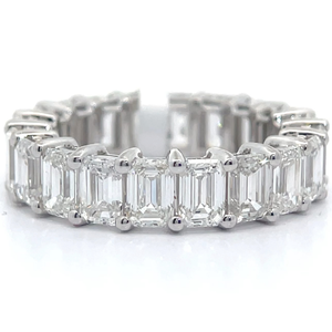 New 7.13 Carat Diamond Baguette Full Eternity Ring in 14k White Gold $8,800 Retail VIDEO