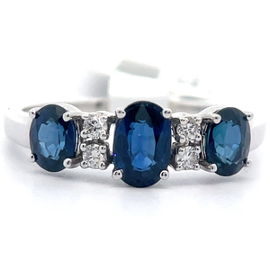 Stunning 1.72 Carat Very Fine Quality Natural Blue Sapphire & Natural Diamond Ring in 14k White Gold $2,500 Retail Tag VIDEO