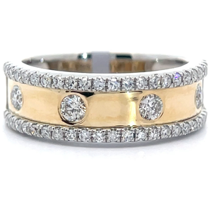0.60 Carat Natural Diamond Trim Two-Tone Band $1,999 Retail VIDEO