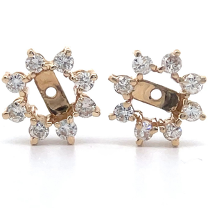 0.15 Carat Natural Diamond Starburst Sun Earring Jackets in 14k Yellow Gold VIDEO