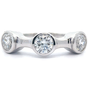 1.75 Carat Diamond Three-Stone Bamboo Ring VIDEO