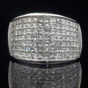 Stunning 3.00 Carat Natural Diamond Invisible Set Diamond Estate Ring in 14K White Gold (13.92 Grams!); $12,800 Retail *VIDEO*