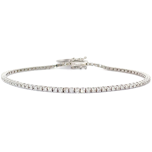 1.62 Carat Natural Diamond Tennis Bracelet in 14k White Gold *VIDEO*