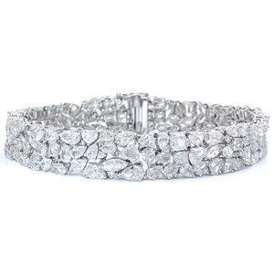 One-of-a-Kind 28.16 Natural Diamond Hidden Clasp Bracelet in 18k White Gold; $72,000 Retail *VIDEO*