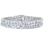 One-of-a-Kind 28.16 Natural Diamond Hidden Clasp Bracelet in 18k White Gold; $72,000 Retail *VIDEO*