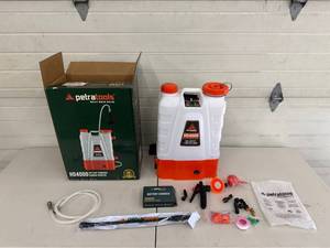 1 - Battery Powered Backpack Sprayer - PetraTools HD4000 With Charger & Accessories