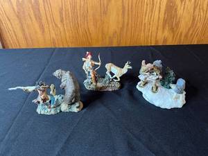 Collectible Figurine Set - Franklin Mint American Indian Heritage Foundation (Lot of 3)