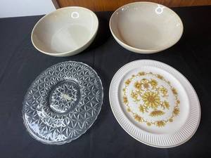 Dinnerware Mixed Lot - Jcpenney Fashion Manor Bowls, JC Penney Plate & Glass Plate