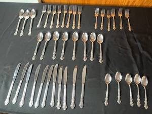 Stainless Flatware Set - Ekco Eterna Featuring Sandra Jeanne Pattern