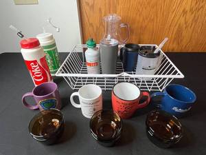 Drinkware Mixed Lot - Coffee Mugs, Tumblers, Pitcher & Bean Bowls