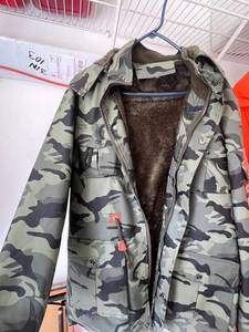 Camouflage Faux Fur-Lined Jacket Size XL