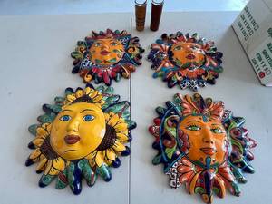 Decorative Talavera Sun Face Wall Plaques Mixed Lot