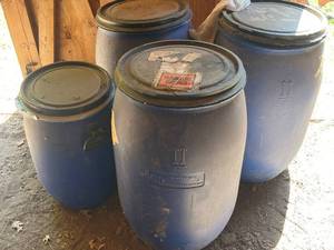 Plastic Storage Drums (Lot of 4)