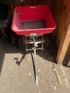 Tow-Behind Broadcast Spreader Red Hopper