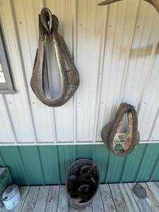 Horse Harness Collars & Wooden Bushel Basket Mixed Lot