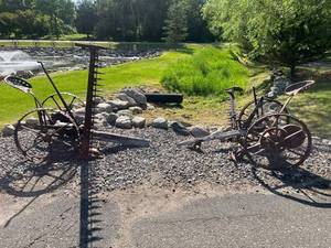 Antique Farm Implements Pair - Horse-Drawn Agricultural Machinery