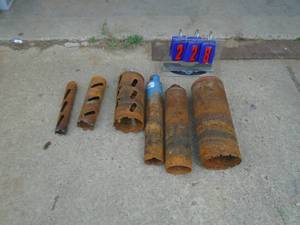 Assortment of large core bits. As shown.