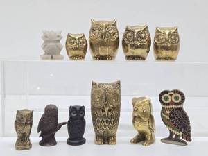 Nice Collection of Vintage Owls - Many Brass