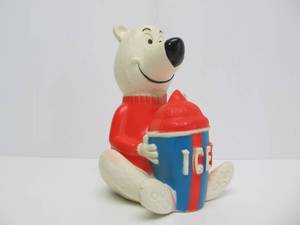 Vintage 80s ICEE Bear Advertising Coin Bank
